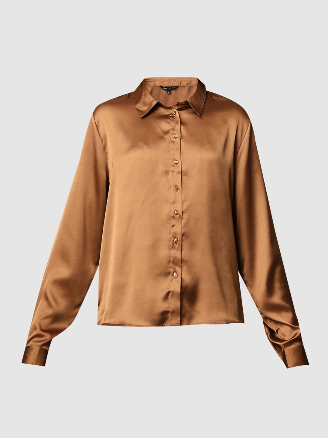 Brown Satin Shirt