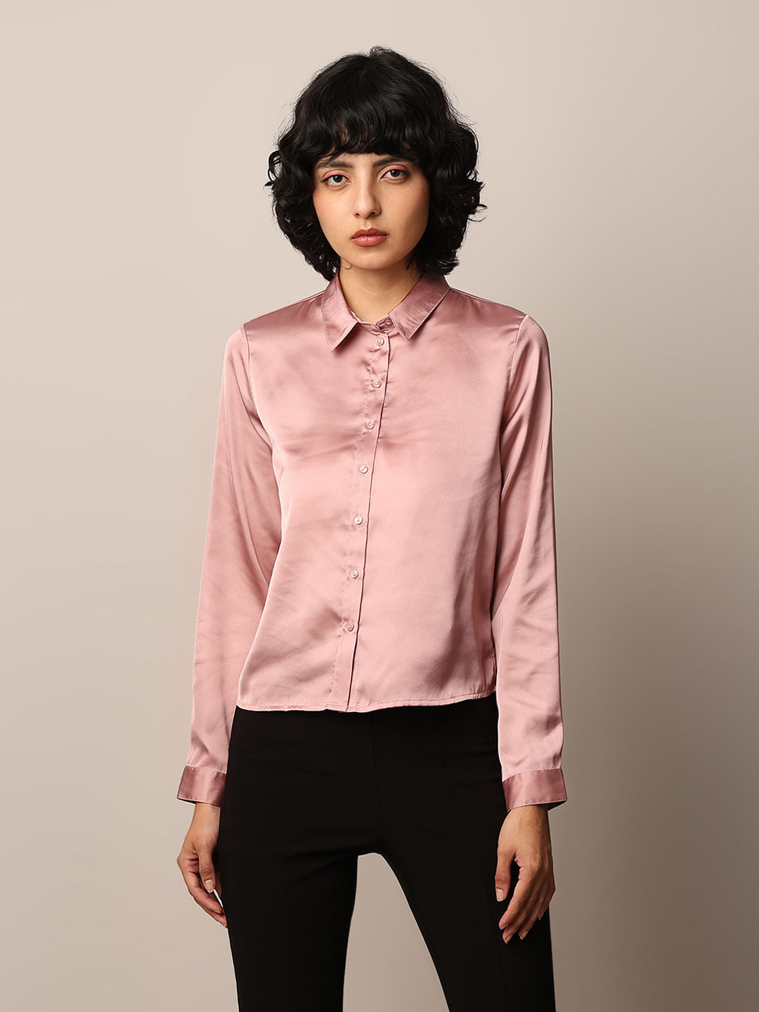 Pink Satin Shirt