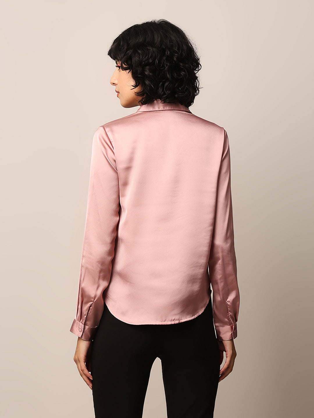 Pink Satin Shirt