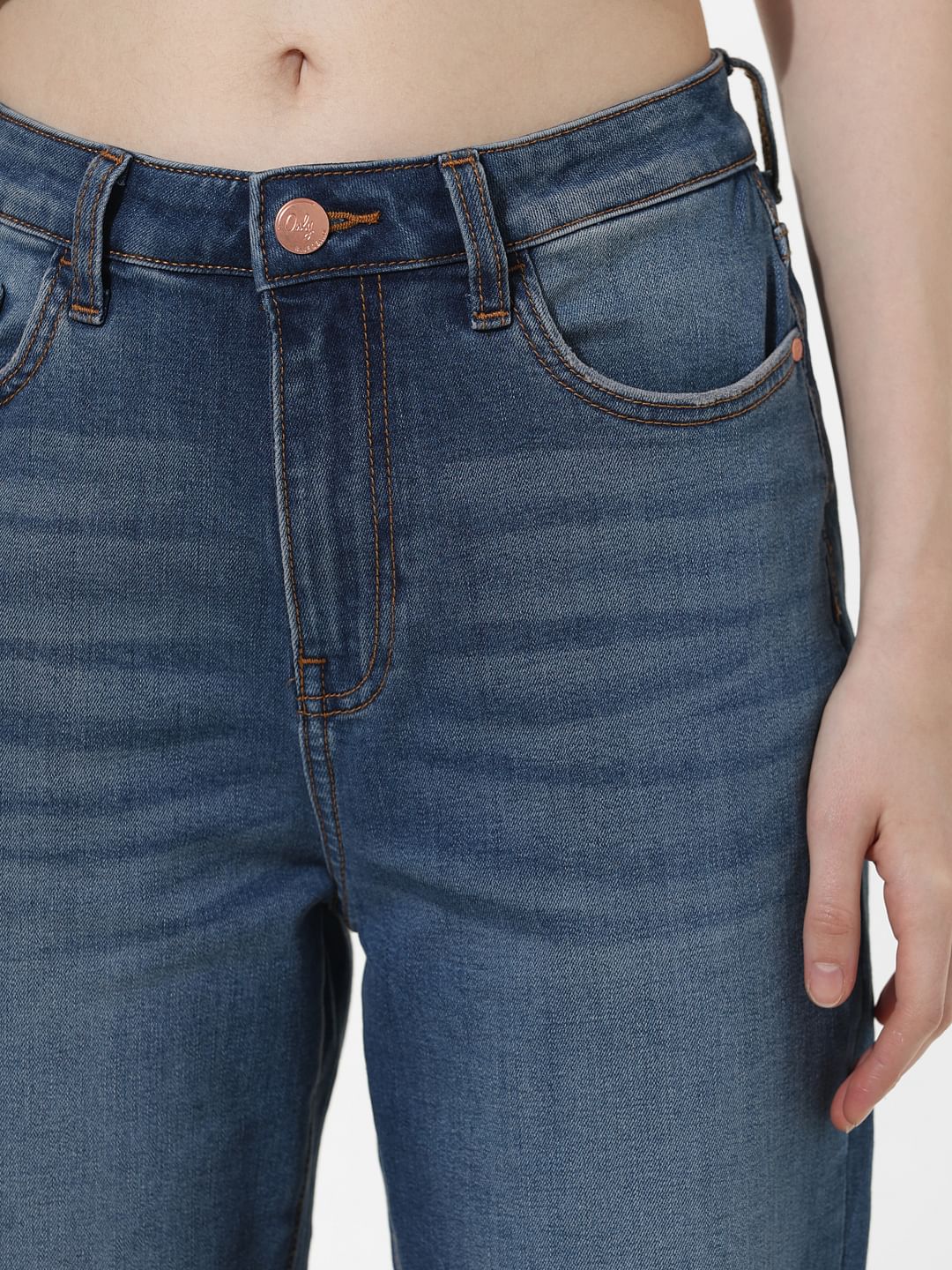 Blue High Rise Ripped Paola Flared Jeans