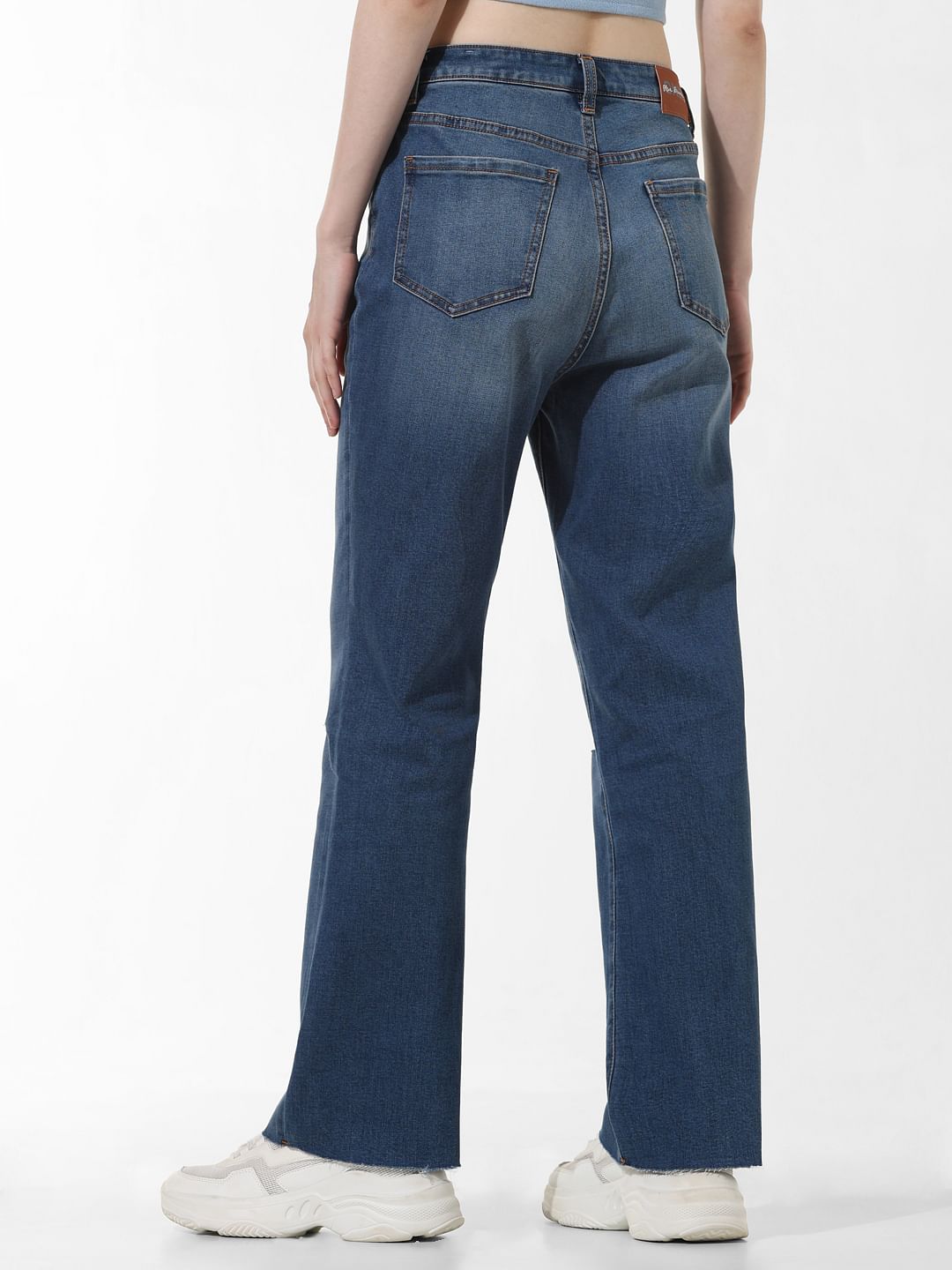 Blue High Rise Ripped Paola Flared Jeans