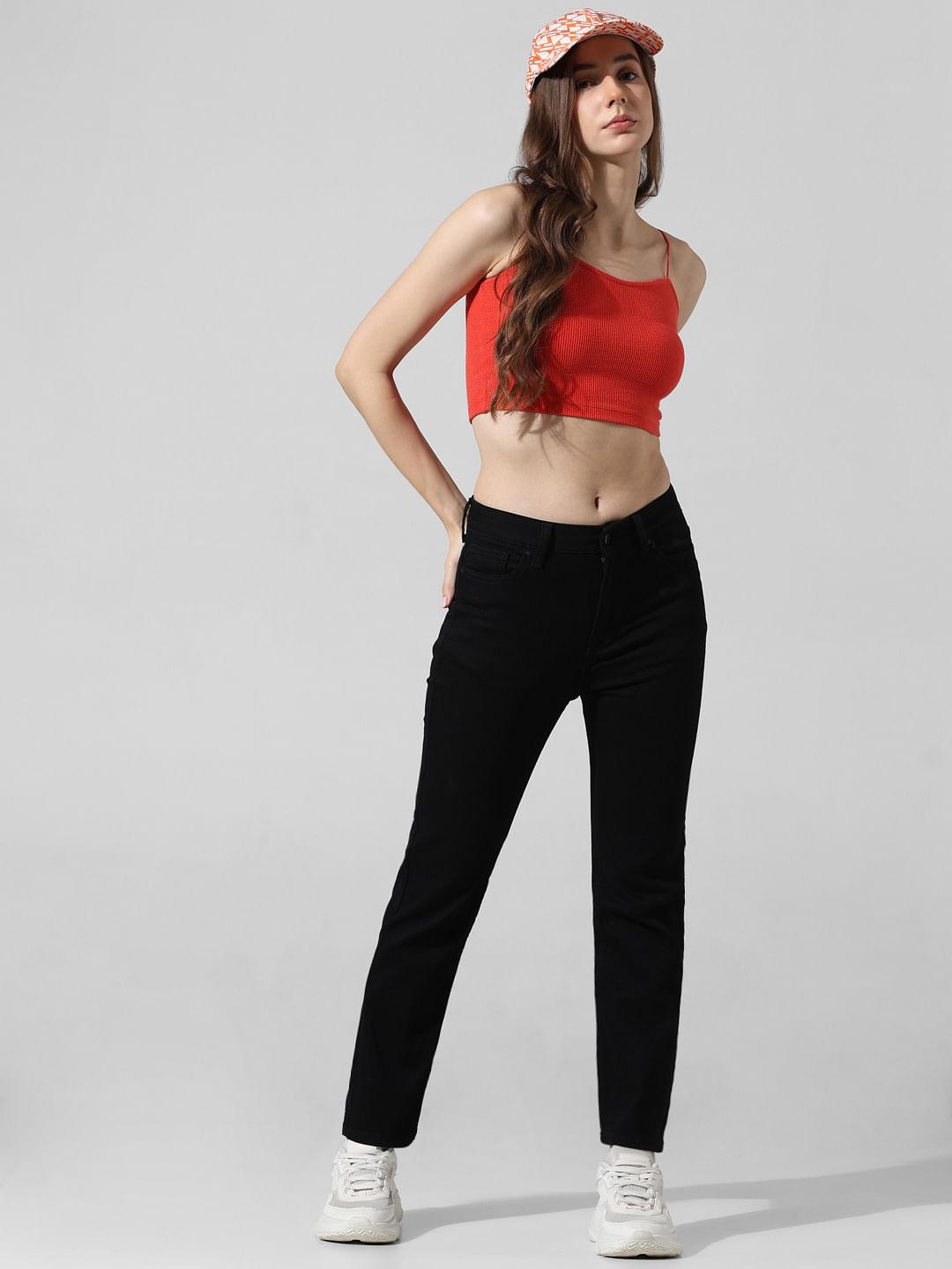 Black High Rise Hella Flared Jeans