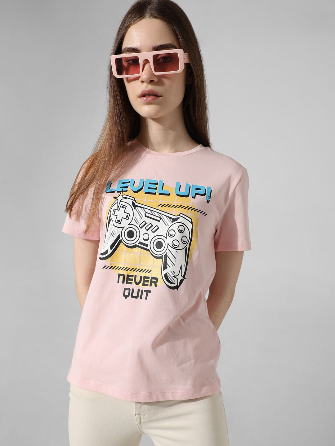 Pink Graphic Print T-Shirt