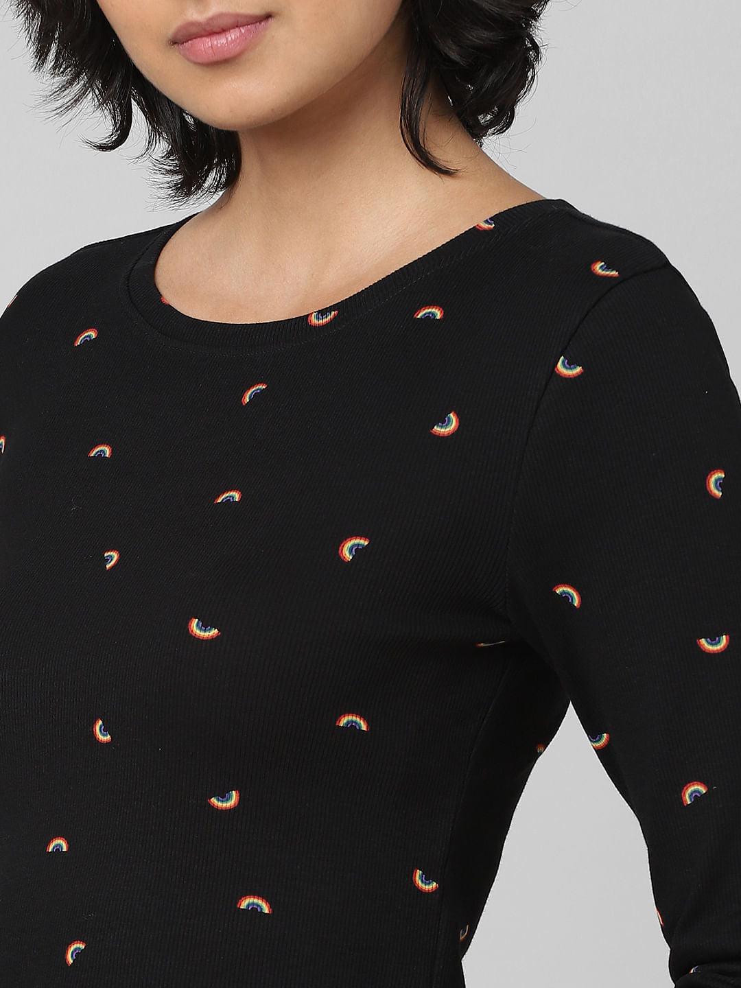 Black Ribbed Cropped Top