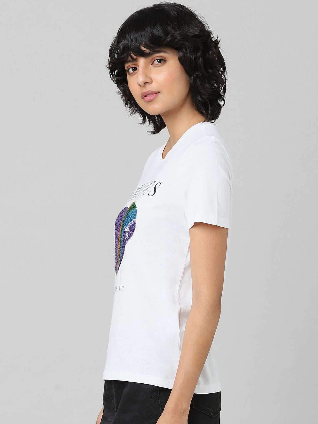 White Sequin Print T-Shirt