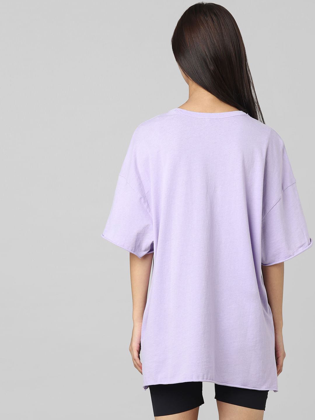 Purple Printed Oversized T-Shirt