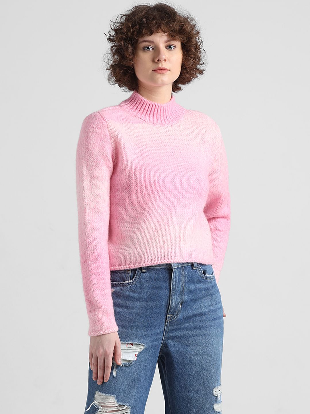 Pink High Neck Pullover