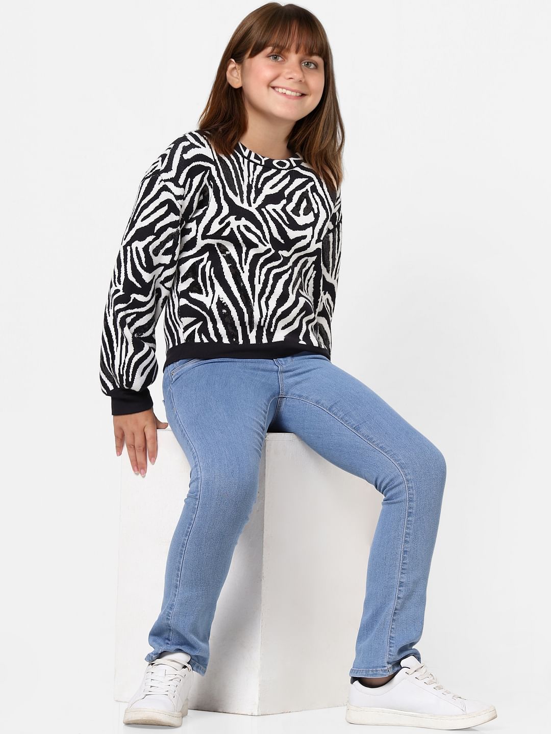 White Animal Print Sweatshirt