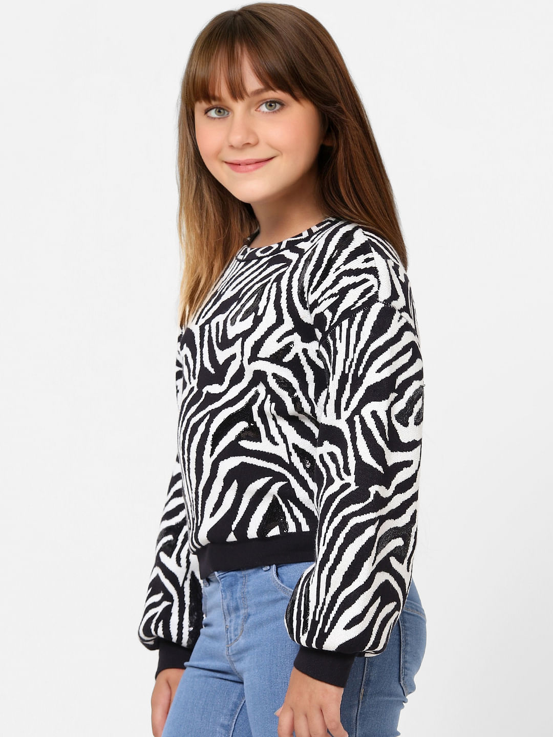 White Animal Print Sweatshirt