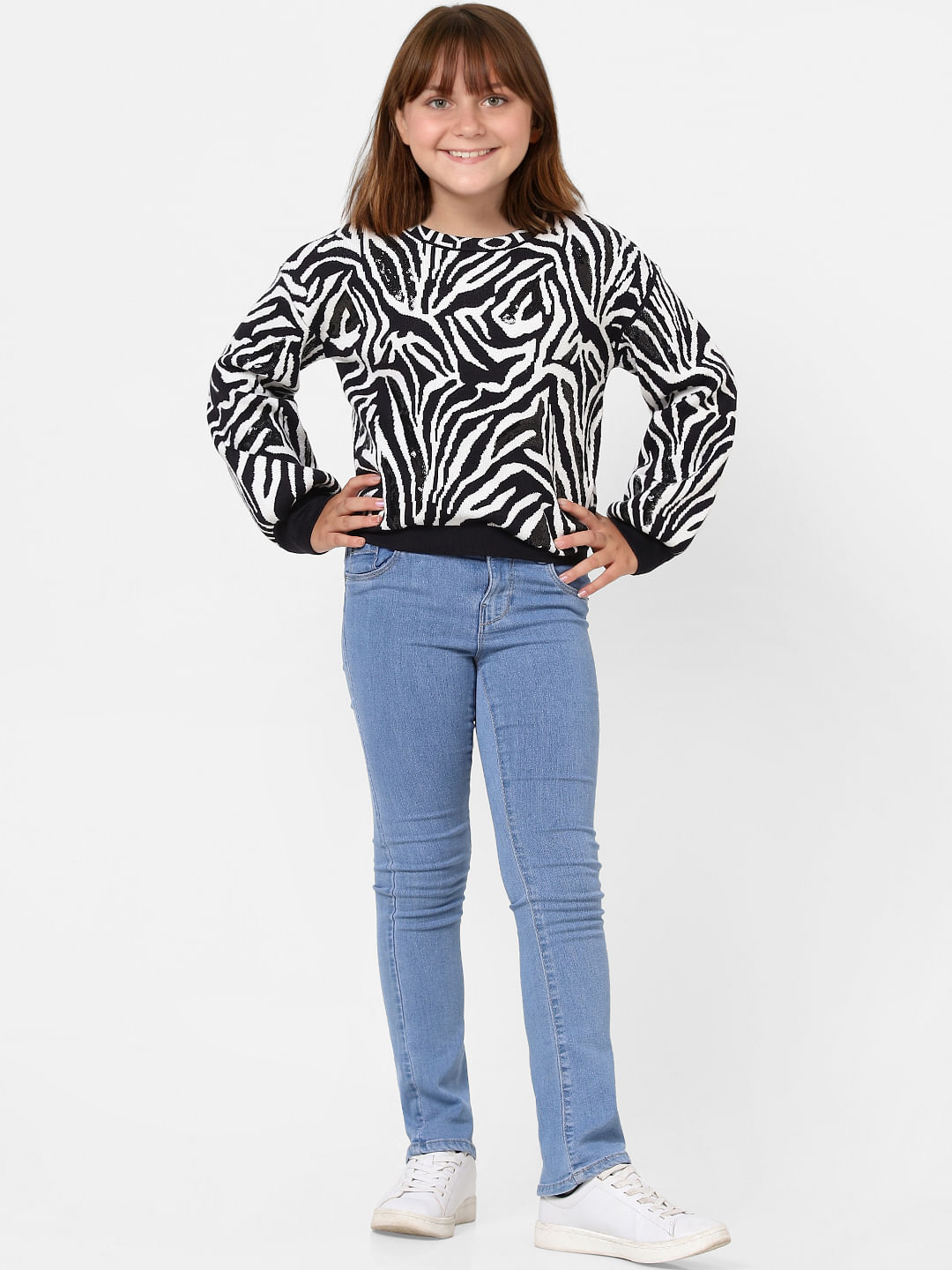 White Animal Print Sweatshirt