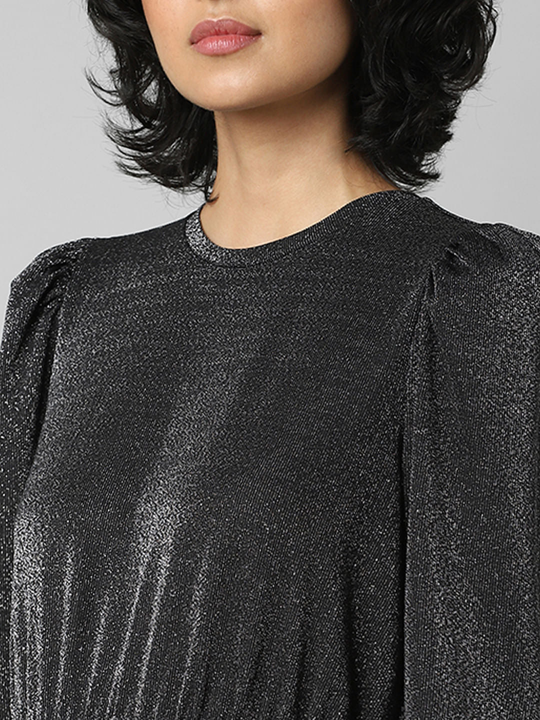 Black Shimmer Mini Dress