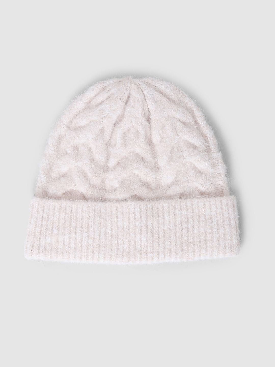 Light Pink Cable Knit Beanie