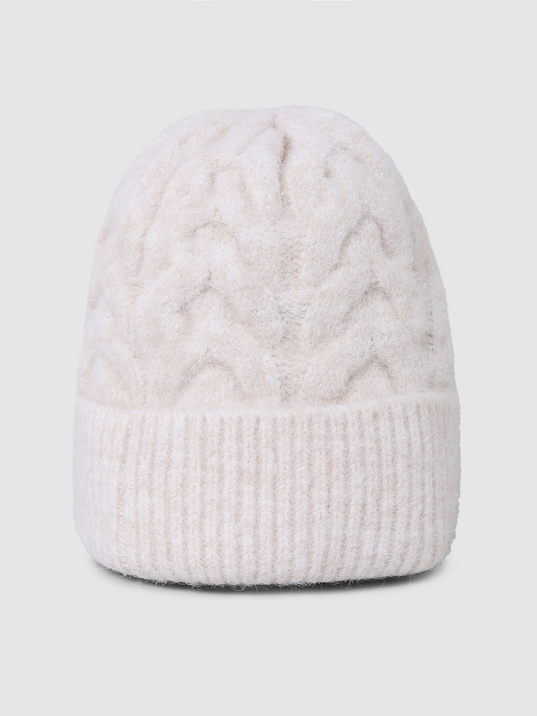 Light Pink Cable Knit Beanie
