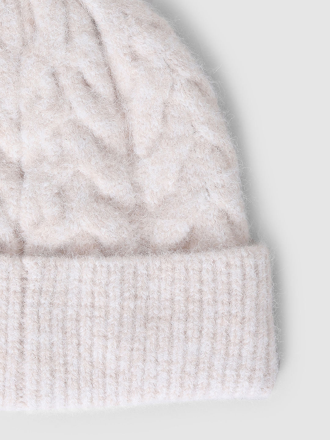 Light Pink Cable Knit Beanie