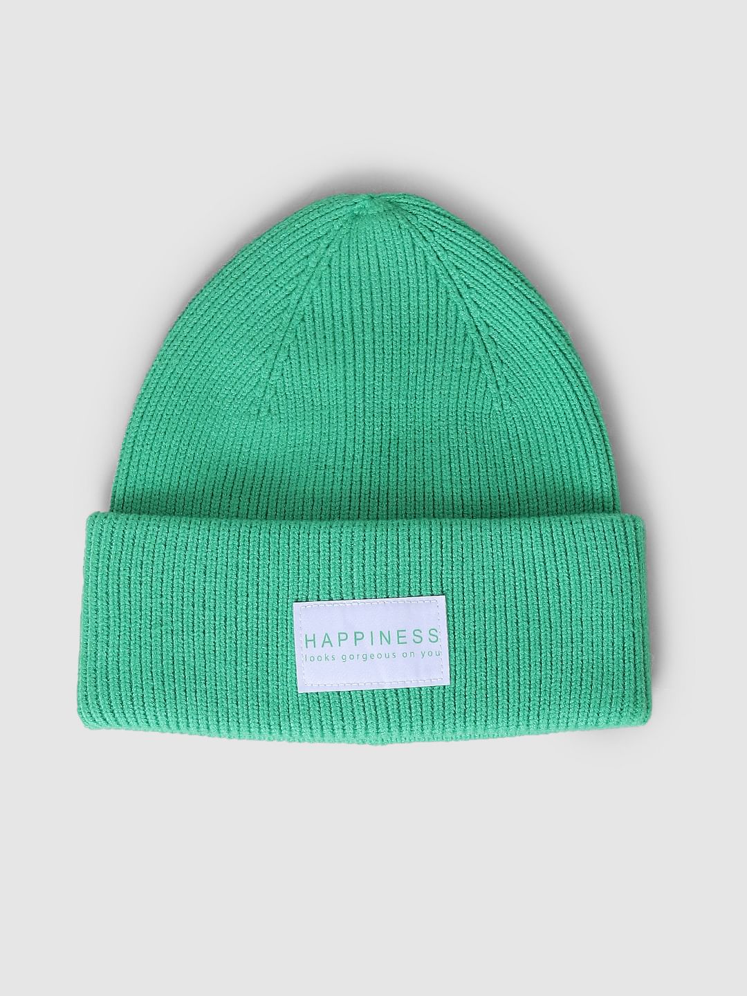 Green Ribbed Beanie