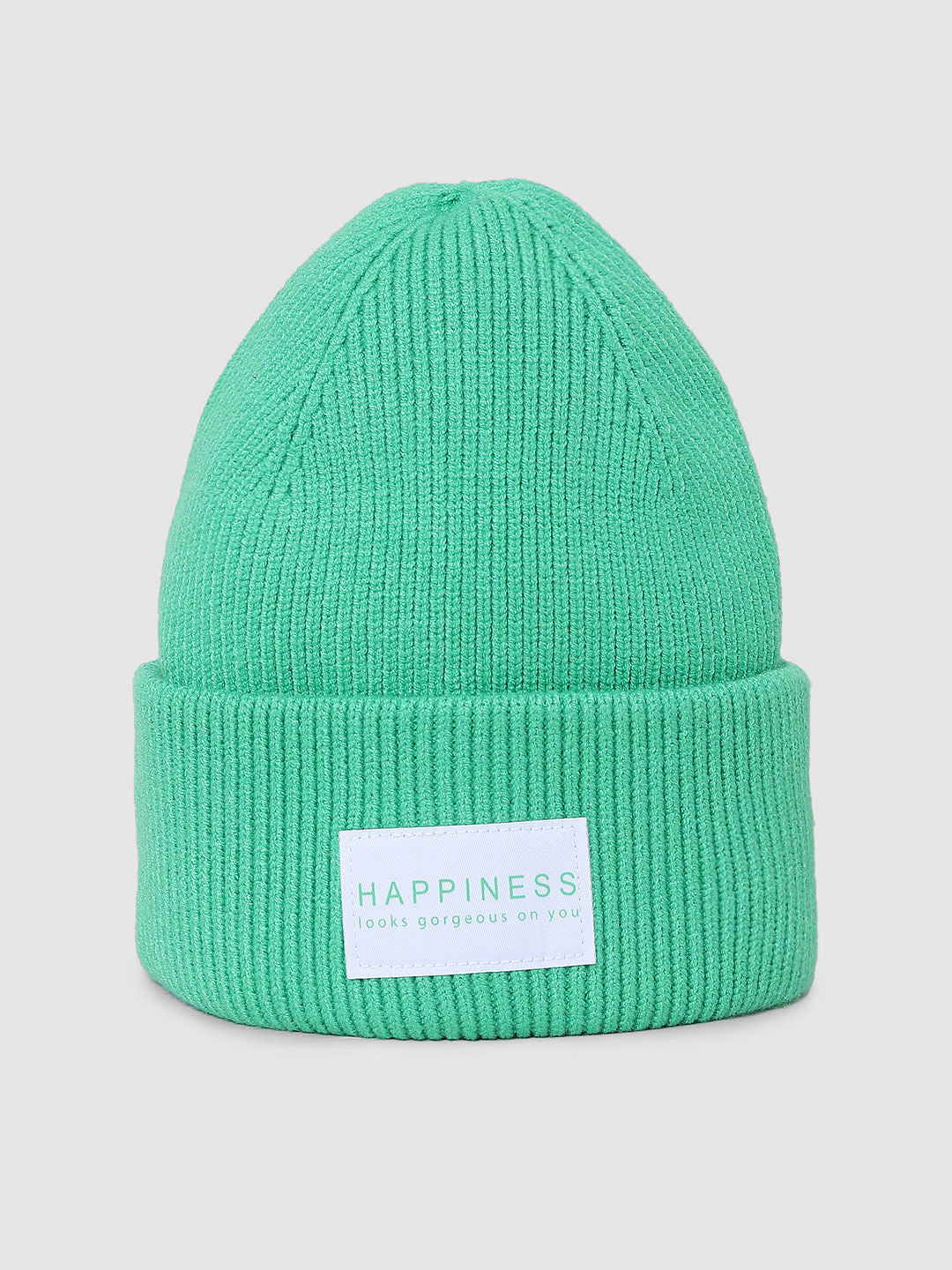 Green Ribbed Beanie