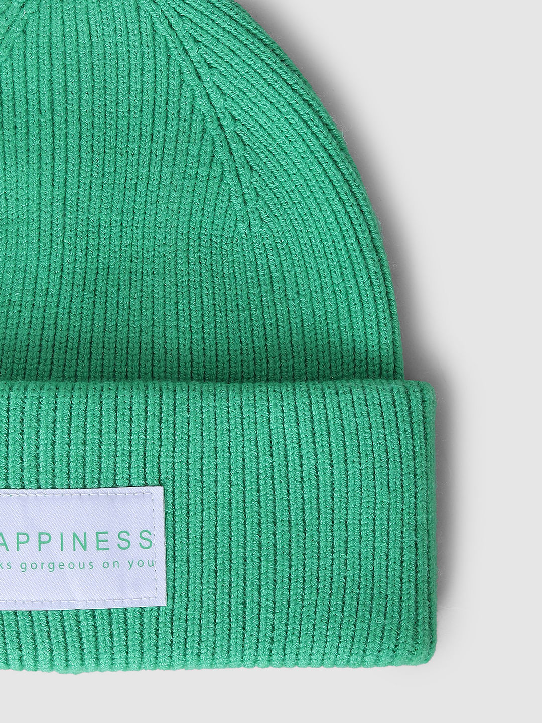 Green Ribbed Beanie