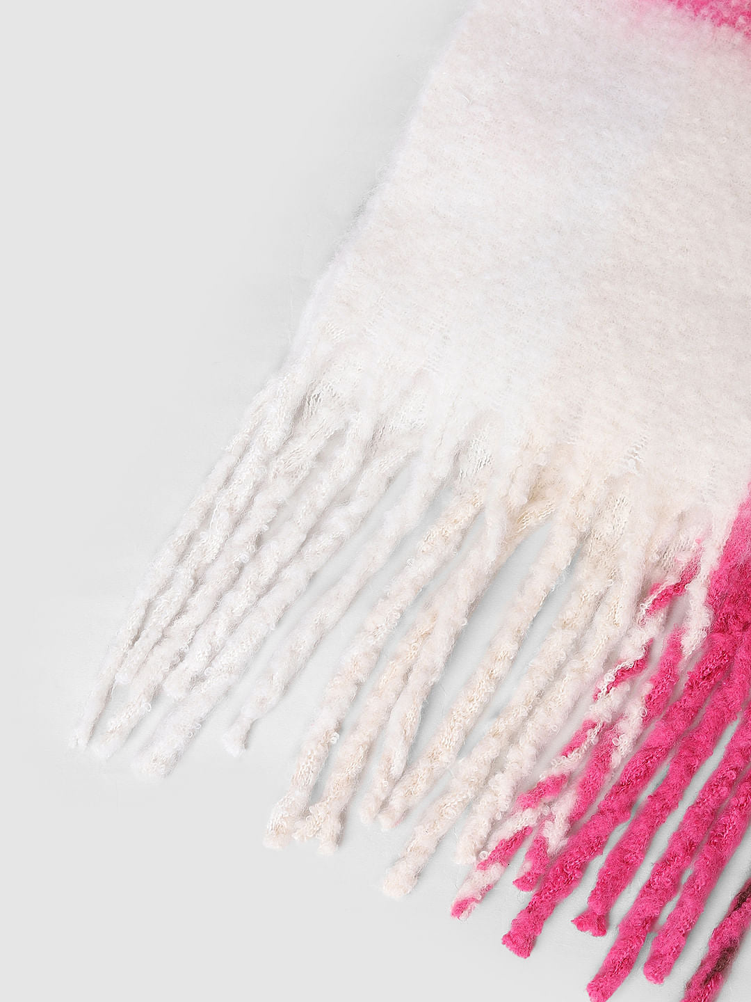 Fuchsia Check Brushed Scarf