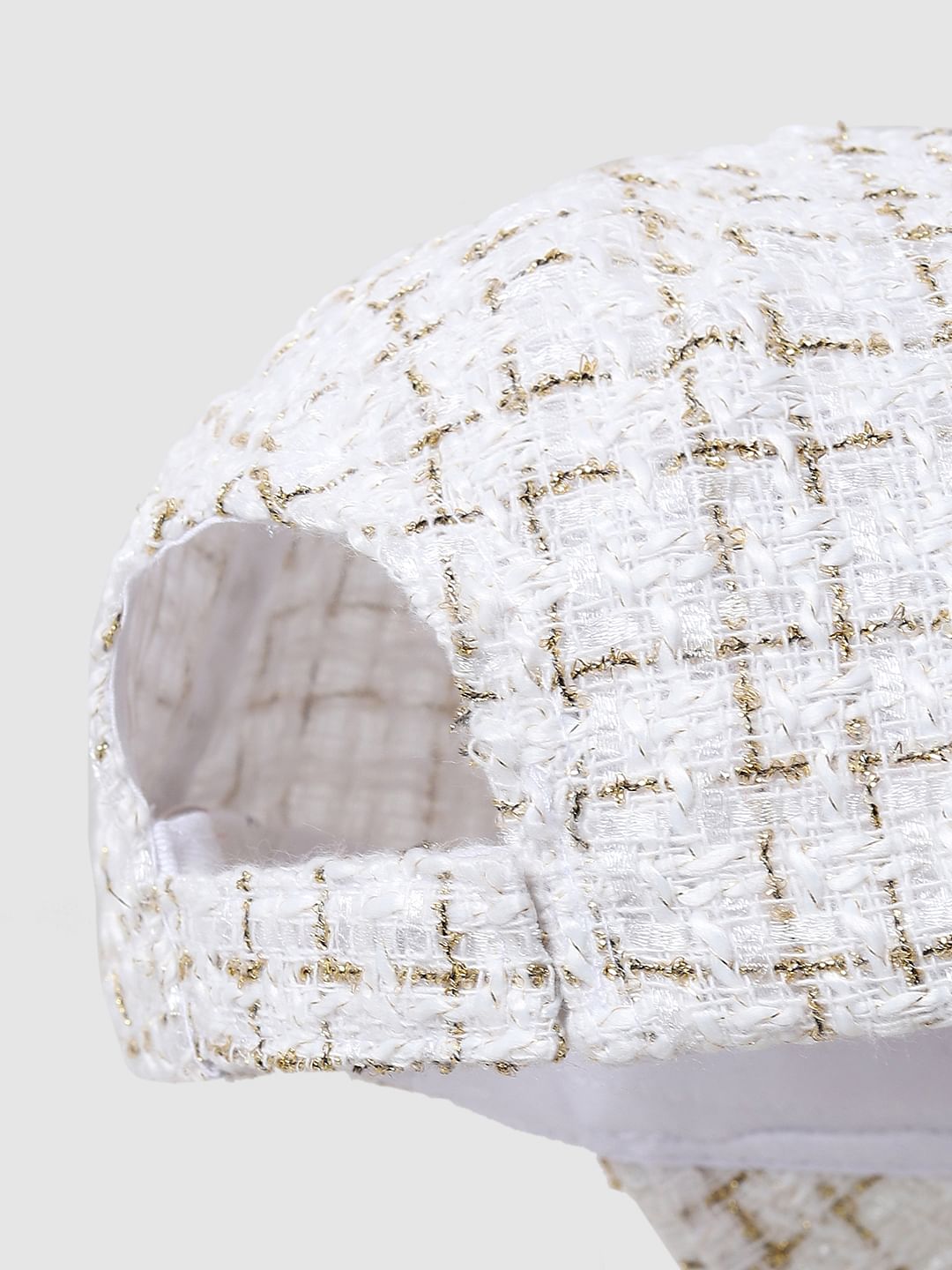 White Check Twill Cap