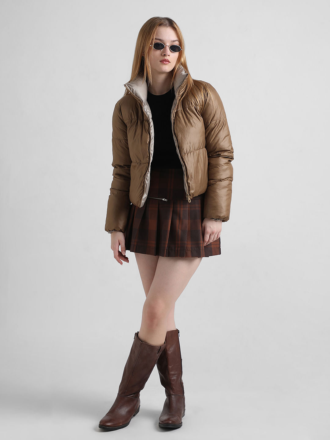 Brown Reversible Puffer Jacket