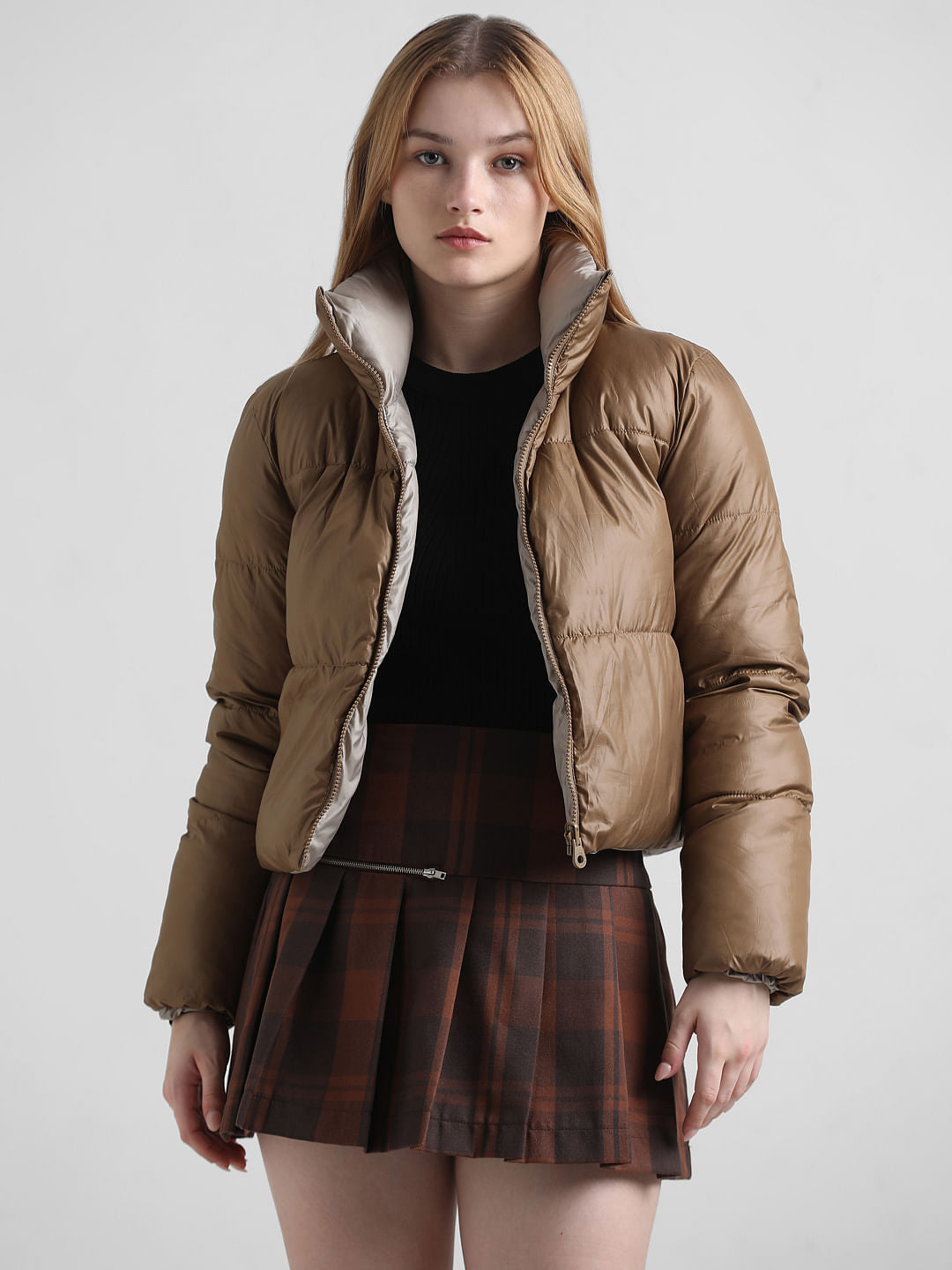 Brown Reversible Puffer Jacket