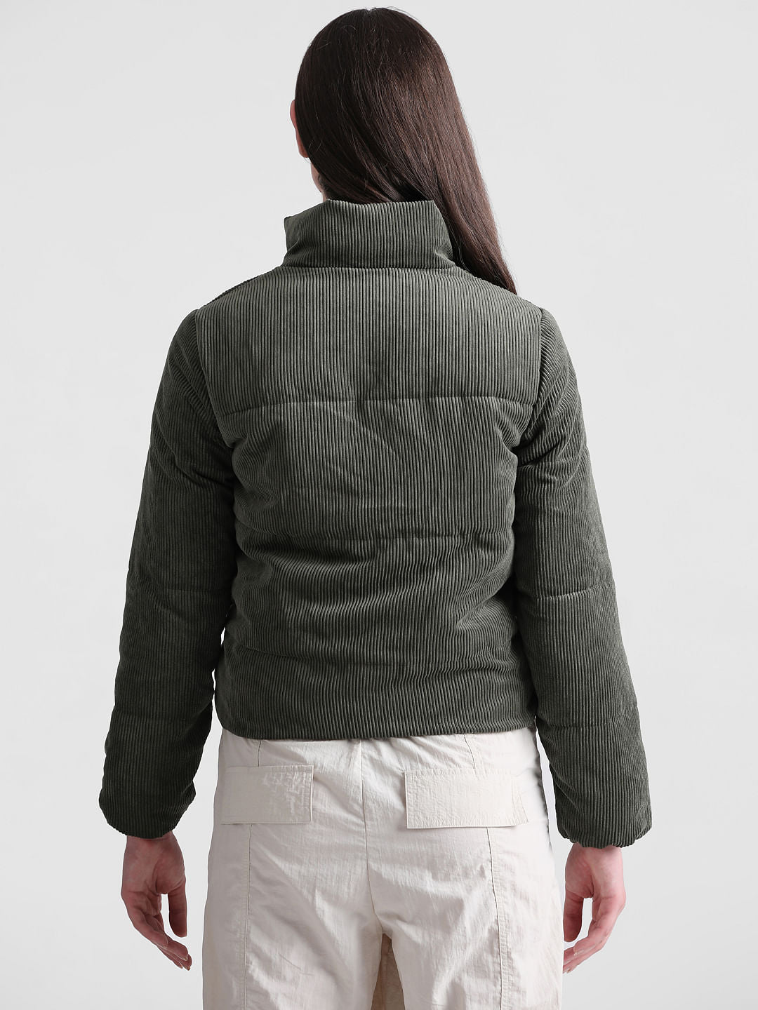 Dark Green Padded Corduroy Jacket