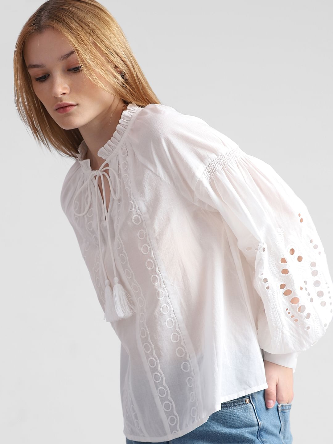 White Embroidered Top