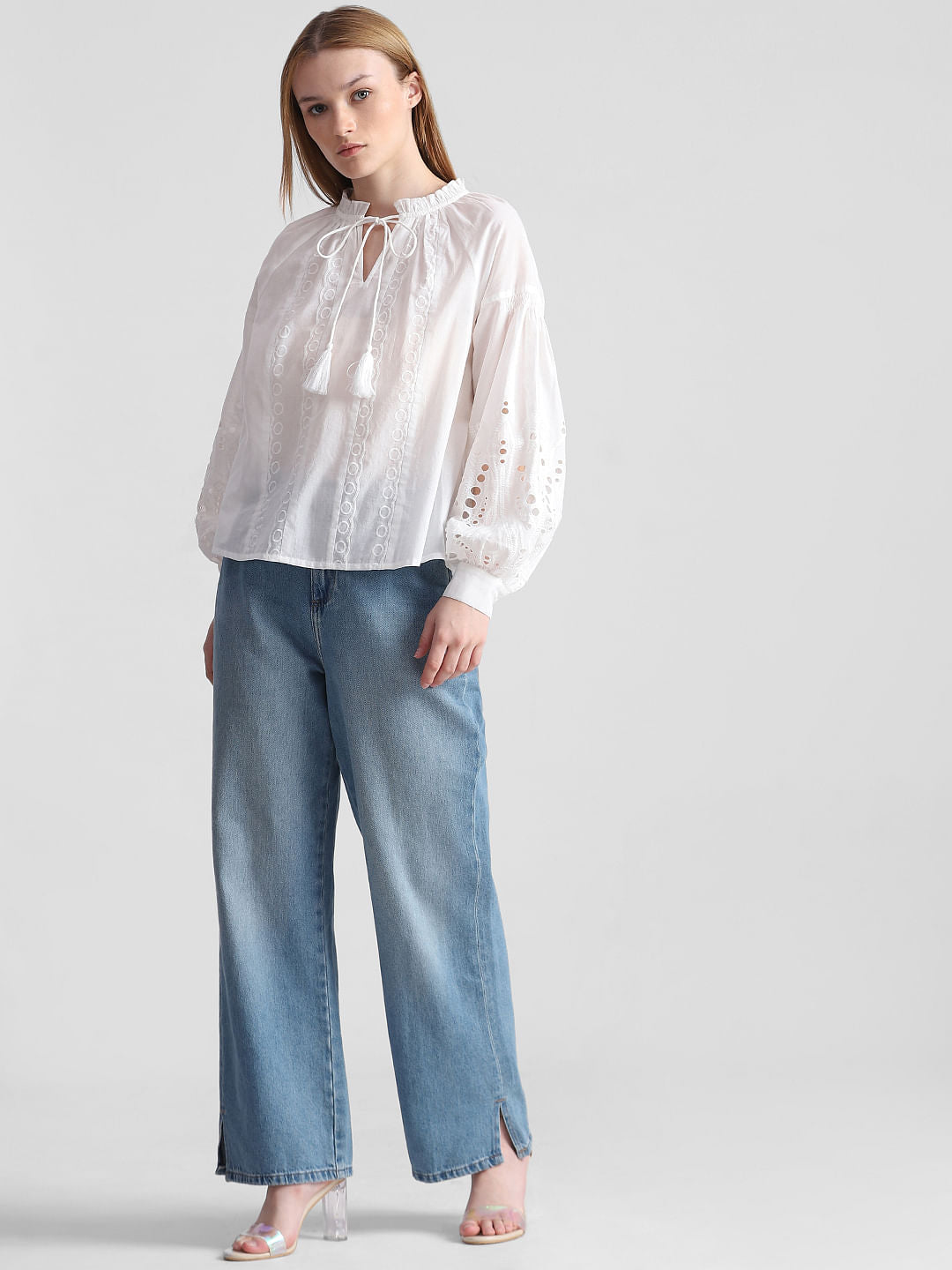 White Embroidered Top