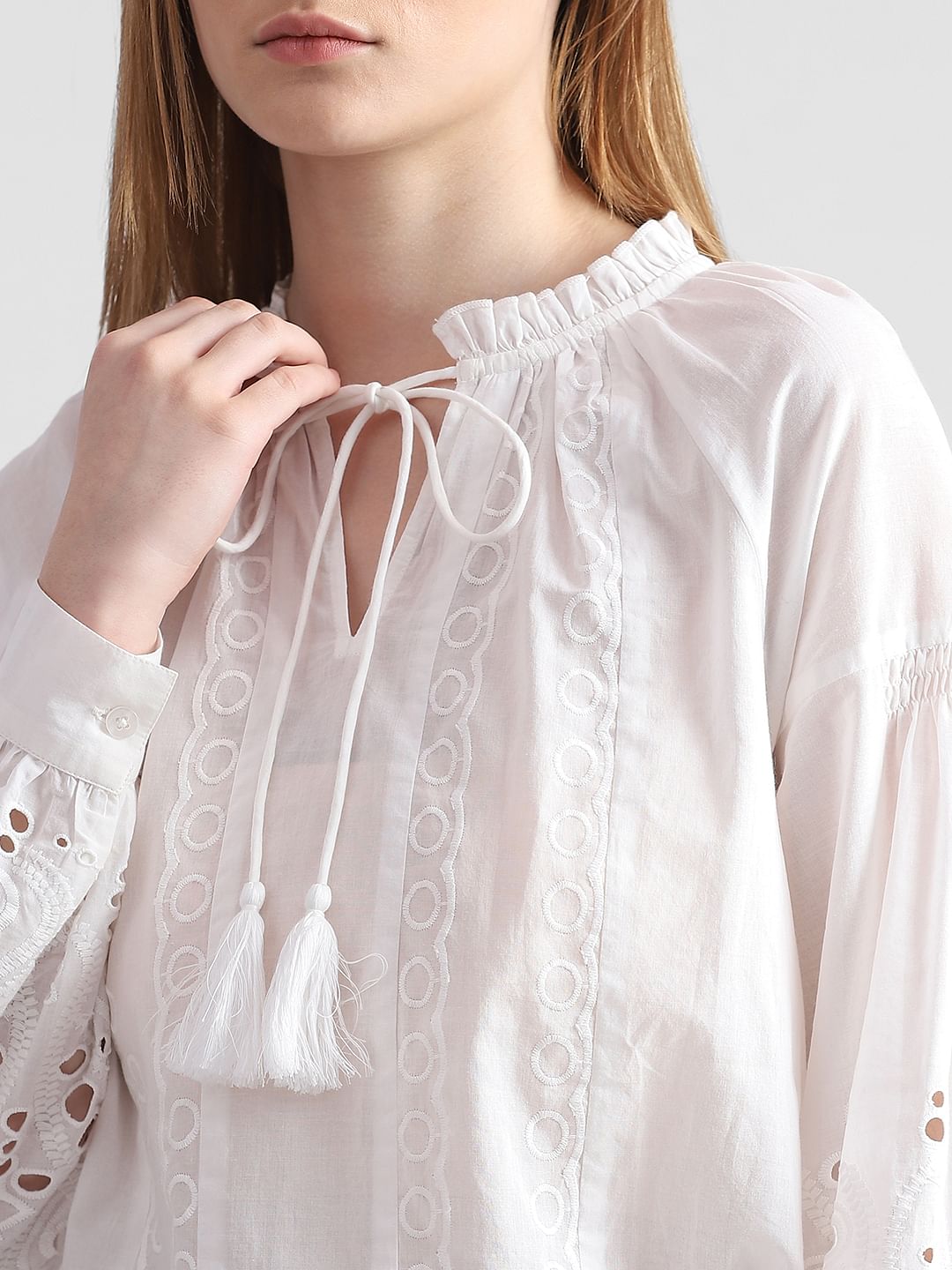 White Embroidered Top