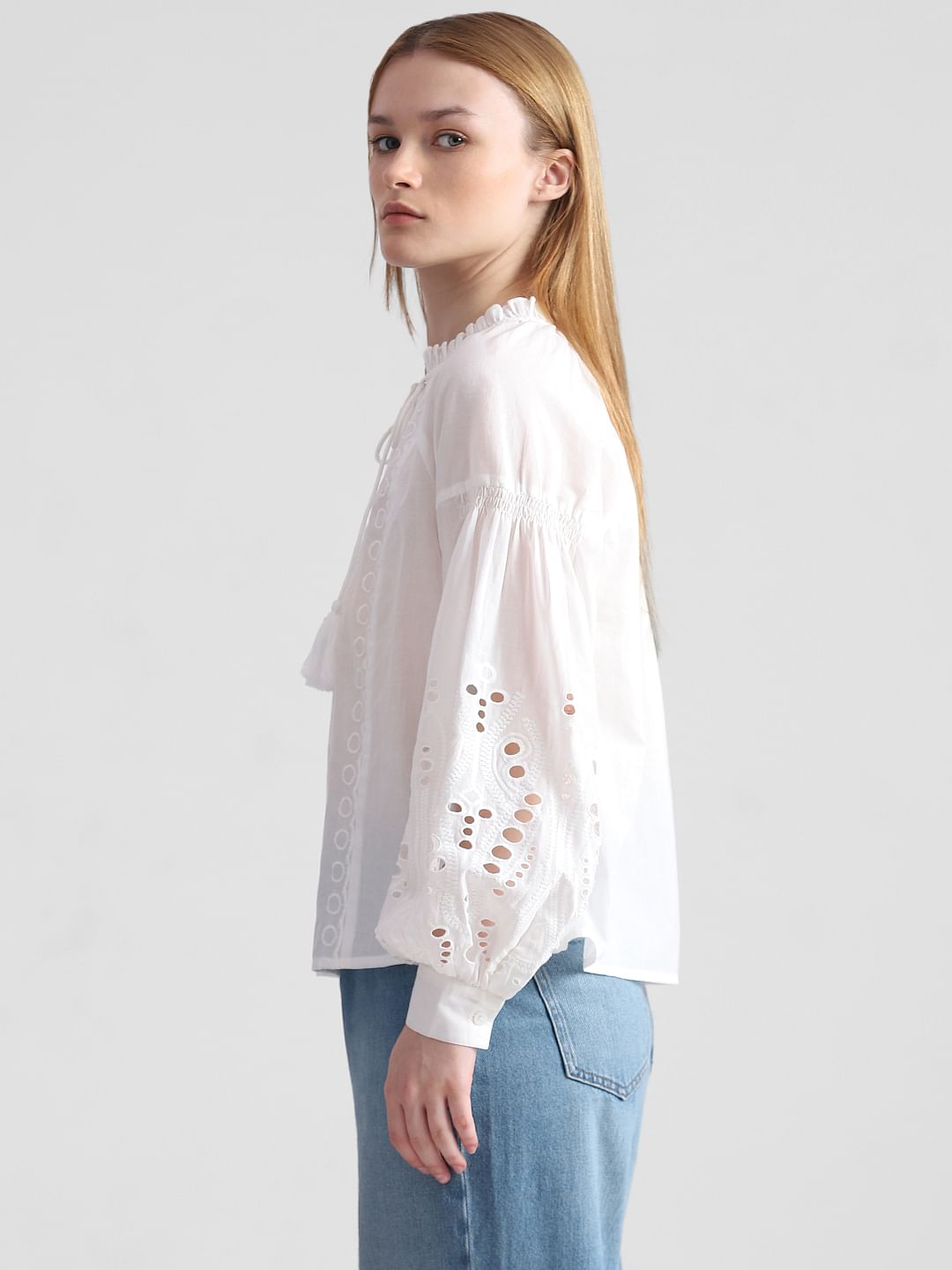 White Embroidered Top