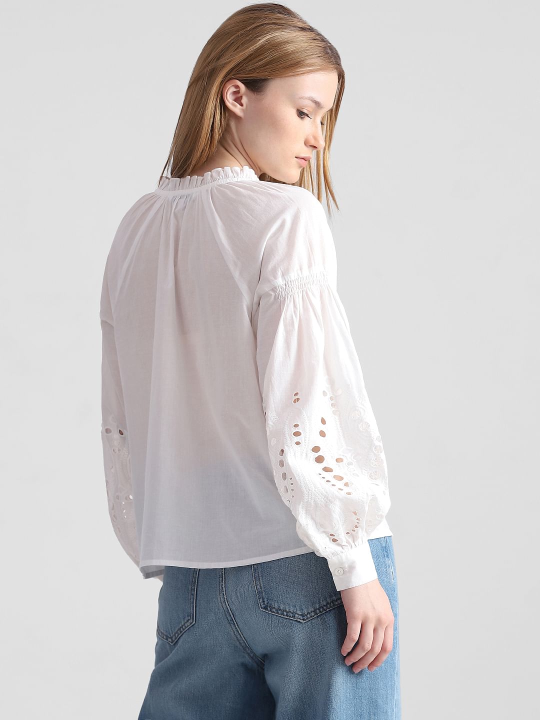 White Embroidered Top