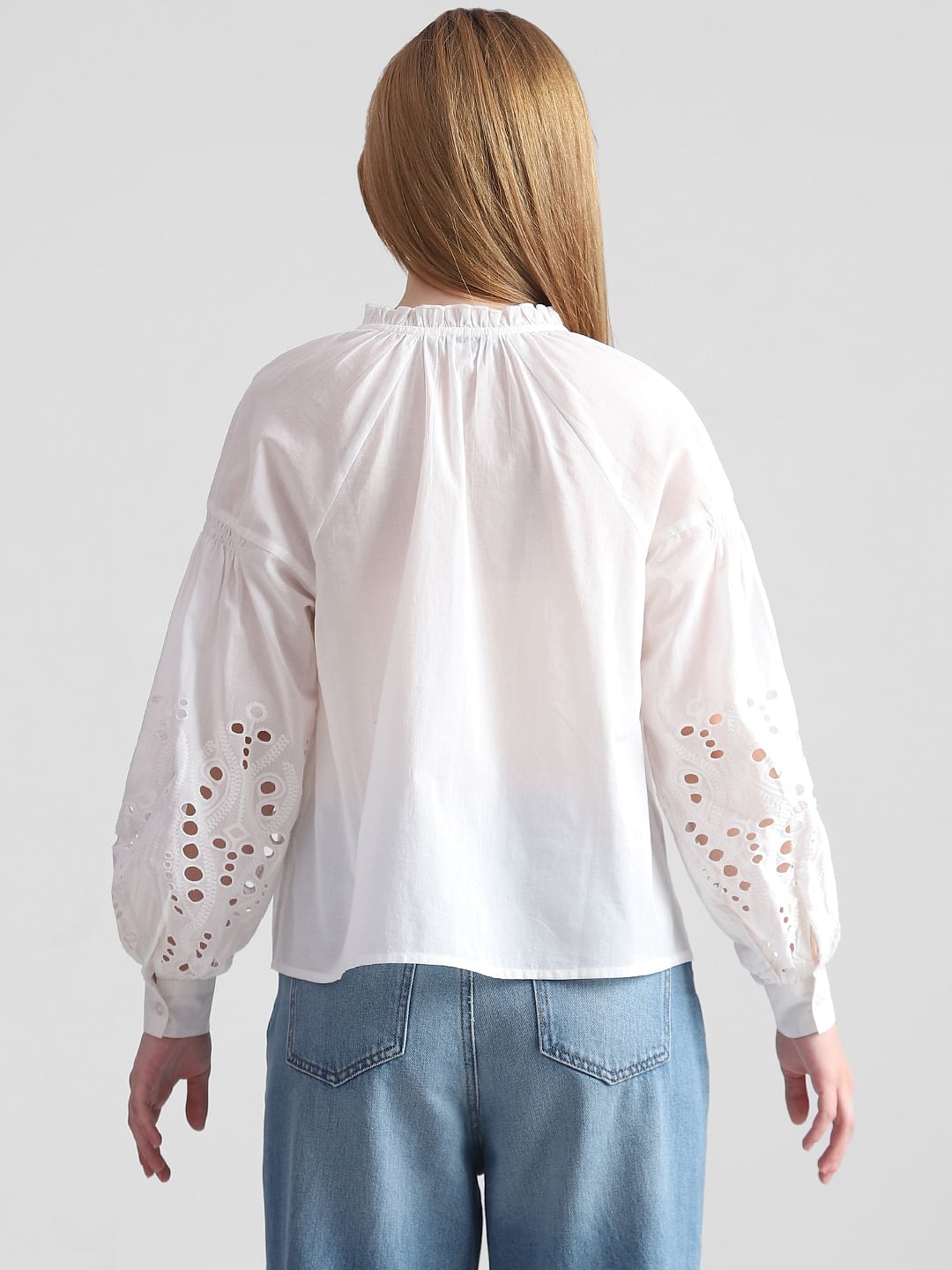 White Embroidered Top