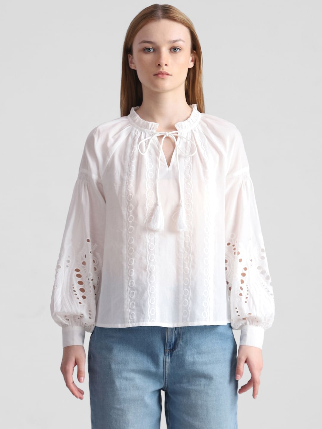 White Embroidered Top