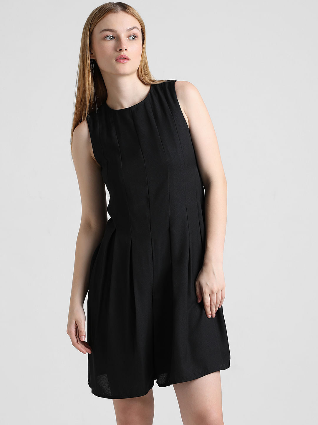 Black Sleeveless Playsuit