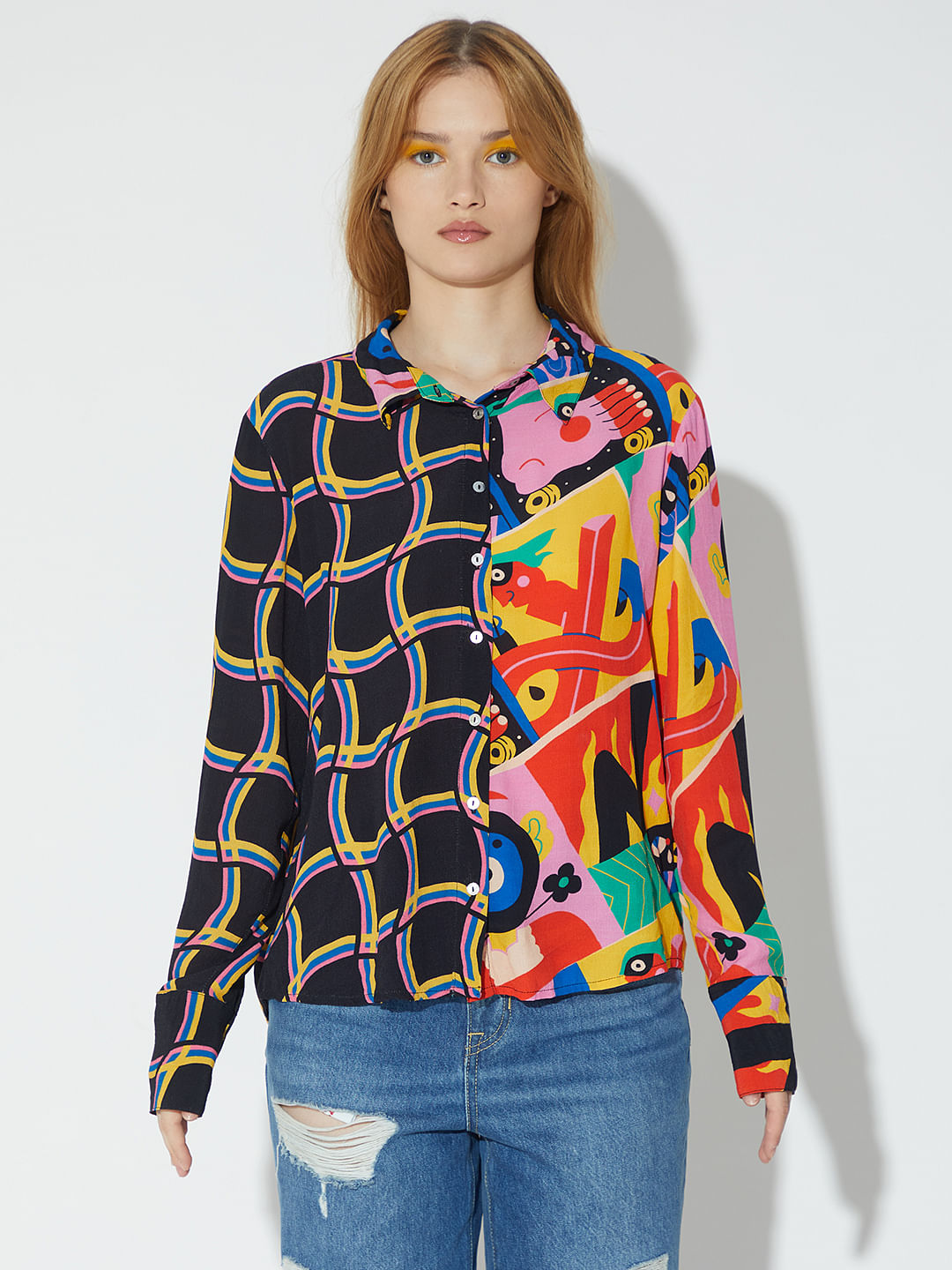 Only X Artverse Black Printed Shirt