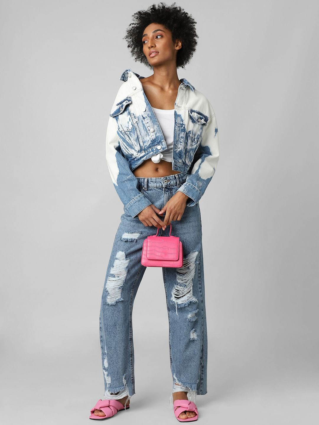 Blue Tie-Dye Denim Jacket