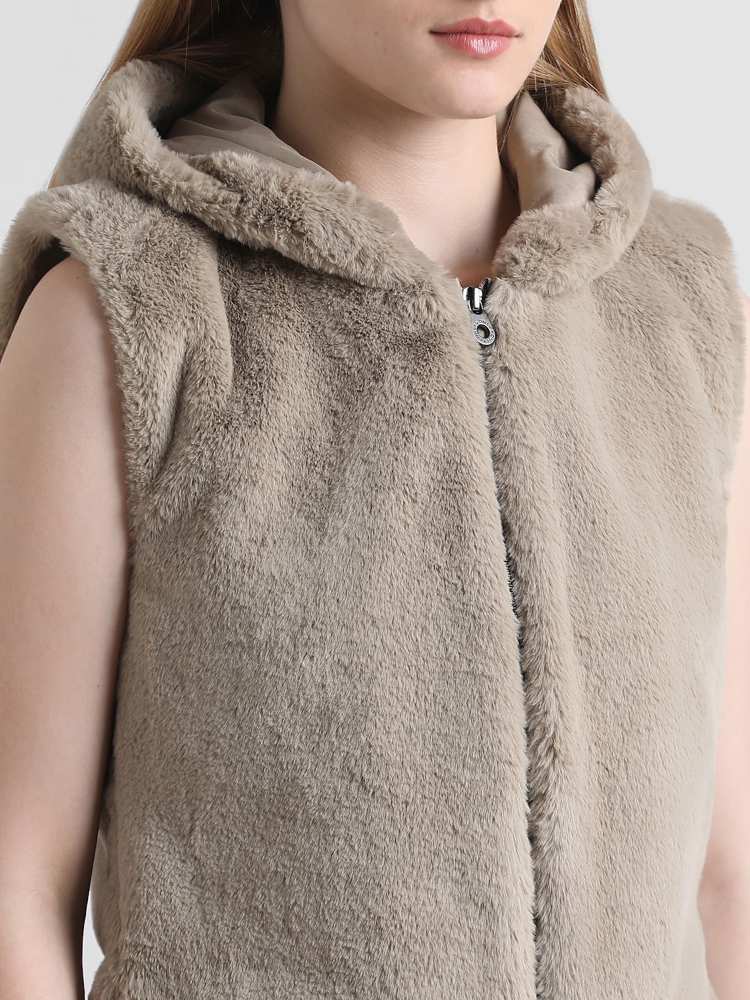 Brown Faux Fur Teddy Waistcoat