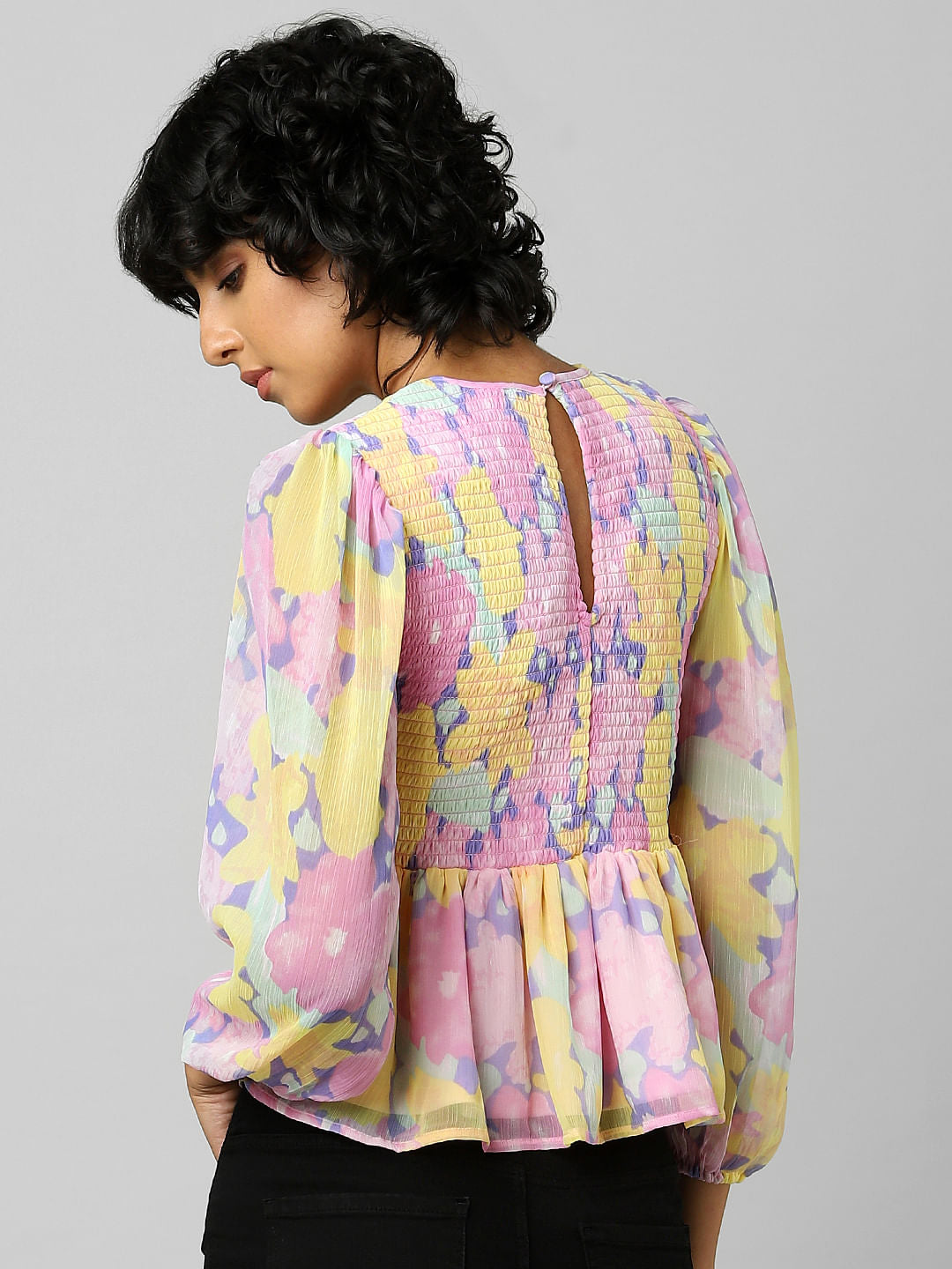 Multi-Colour Floral Print Top