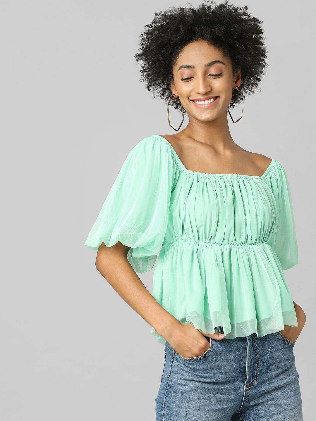 Pastel Green Tulle Top