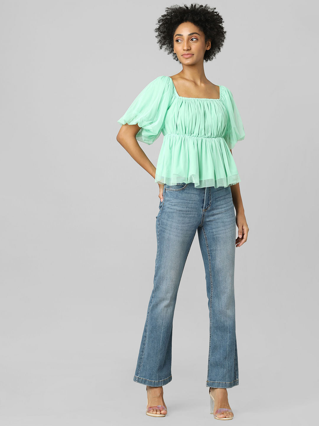 Pastel Green Tulle Top