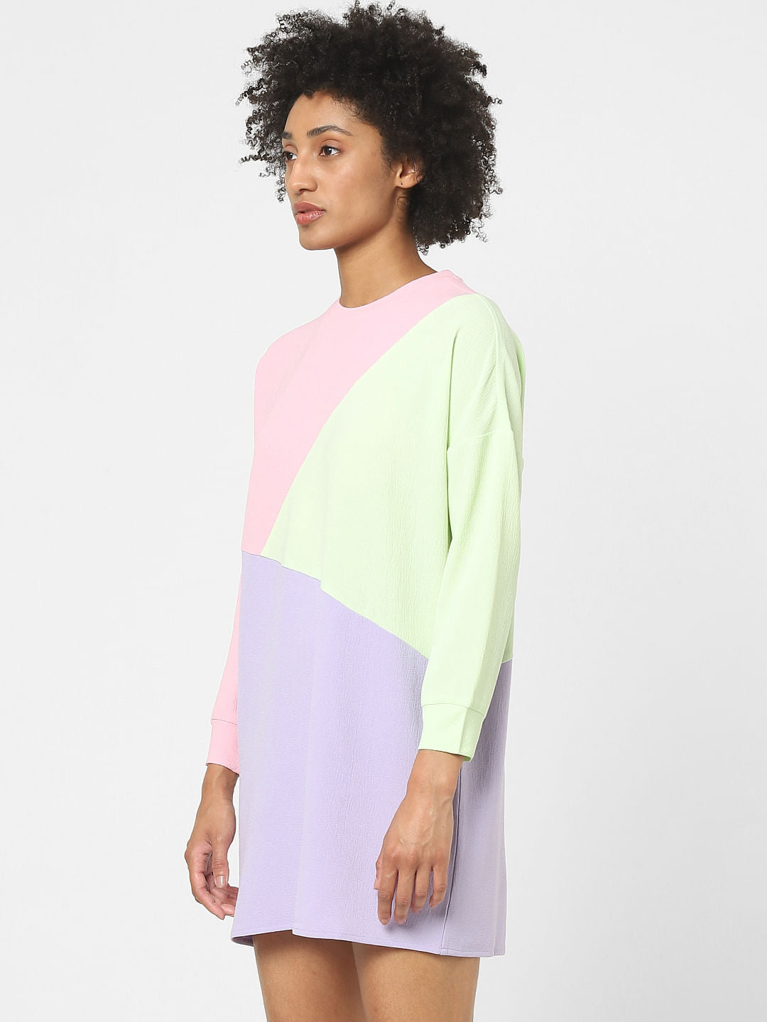 Purple Colourblocked T-Shirt Dress