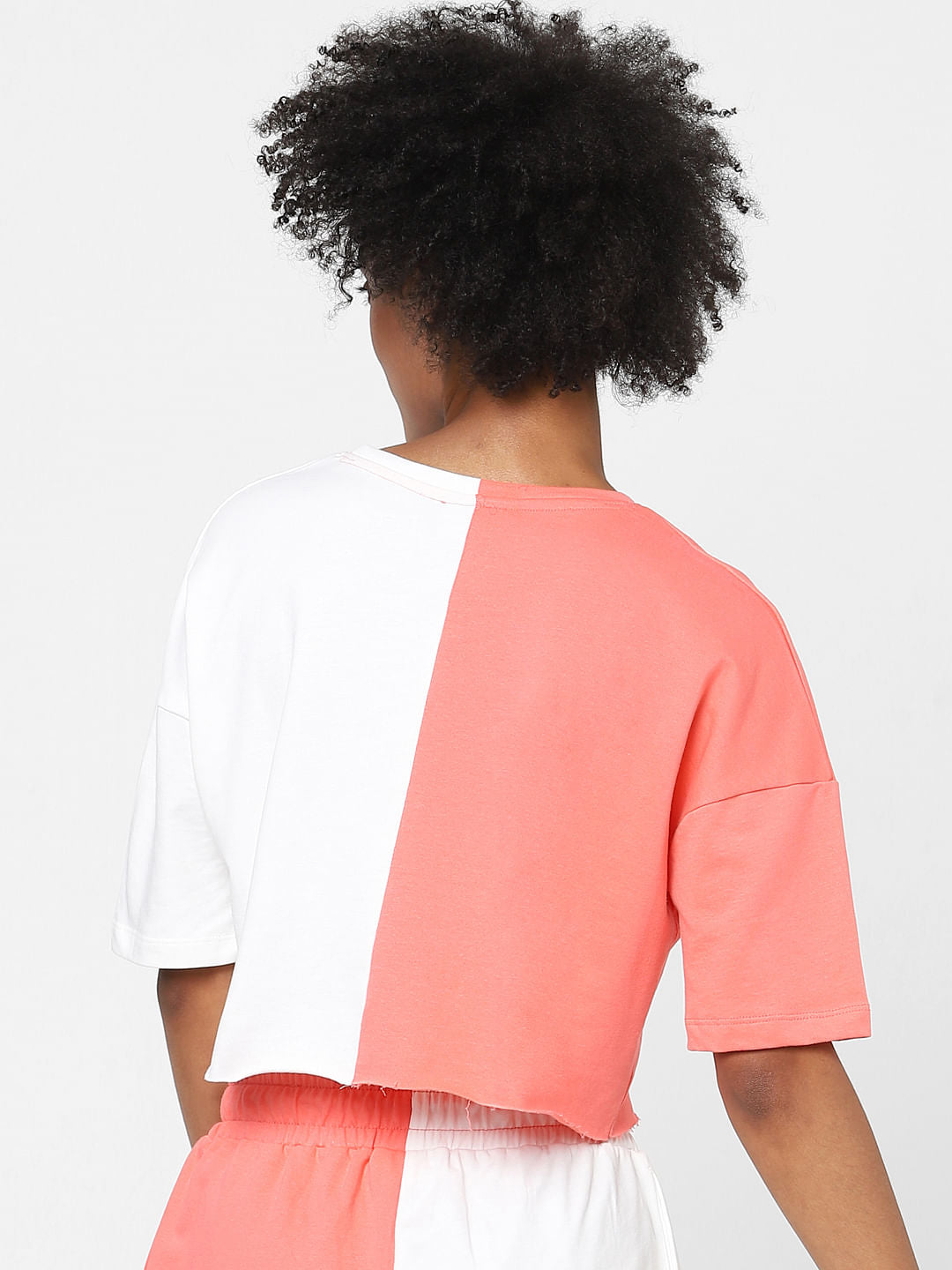 Coral Colourblocked T-Shirt