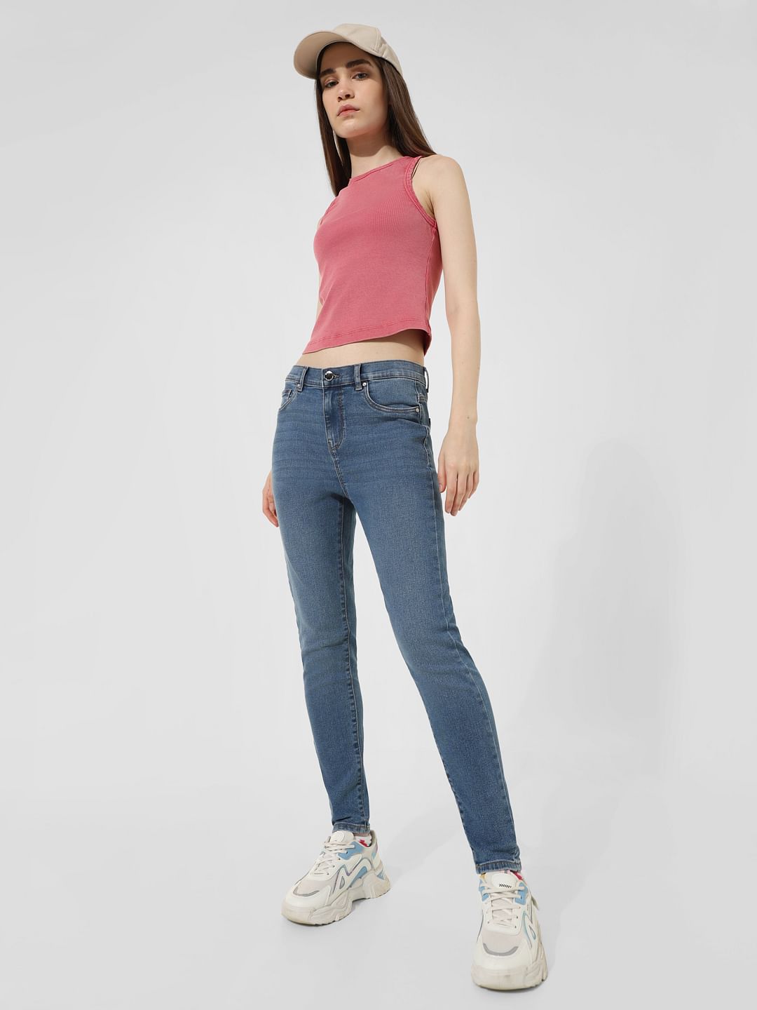 Blue Mid Rise Carmen Skinny Jeans