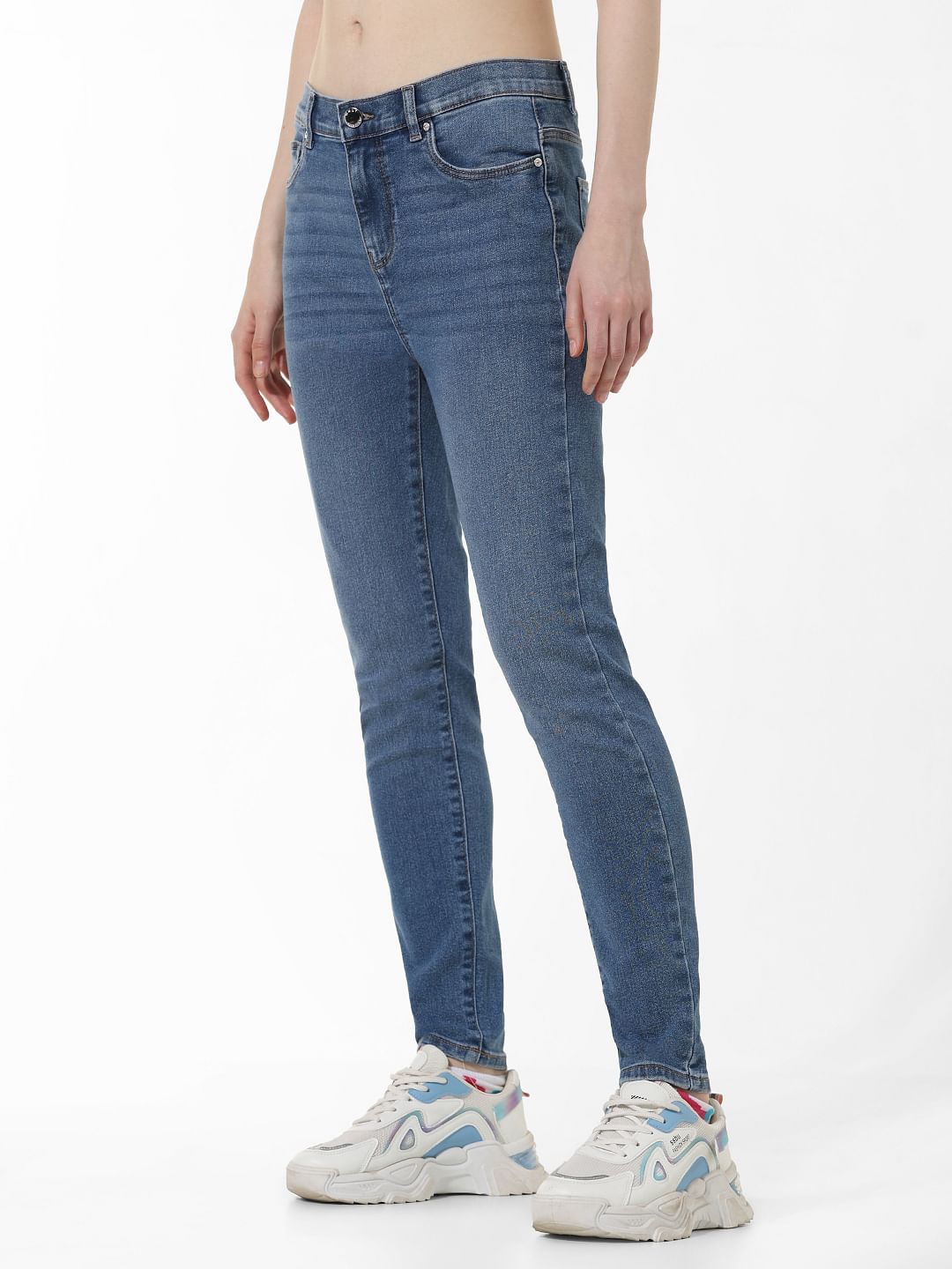 Blue Mid Rise Carmen Skinny Jeans