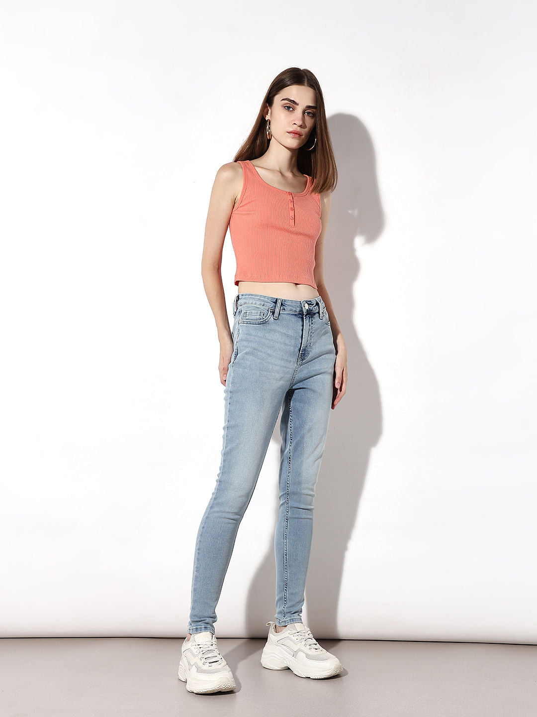 Blue Mid Rise Piper Skinny Jeans