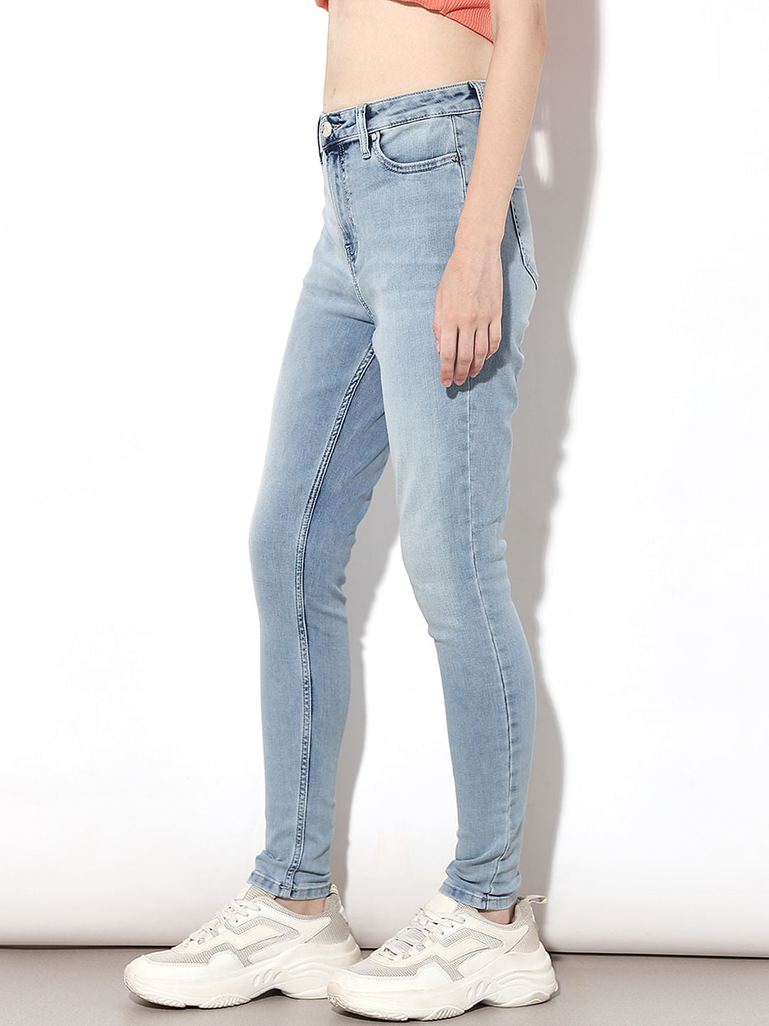 Blue Mid Rise Piper Skinny Jeans