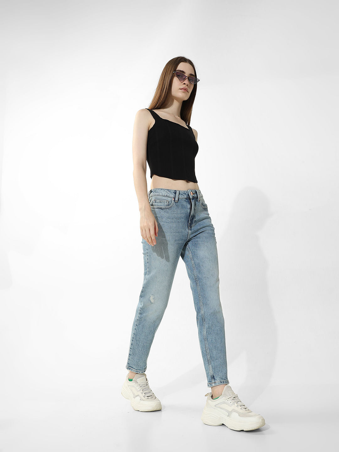 Light Blue High Rise Erin Straight Jeans