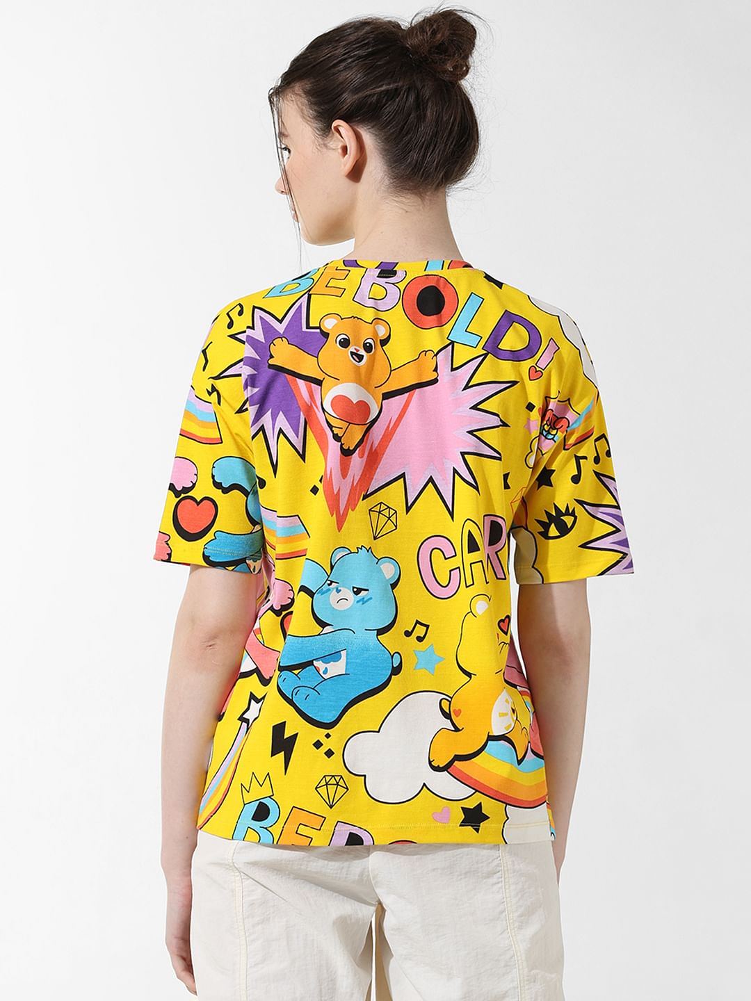 Yellow Printed Oversized T-Shirt