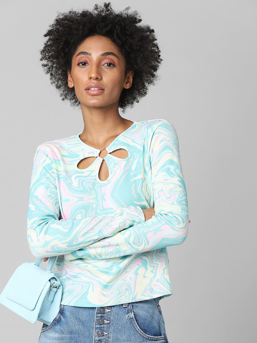 Blue Cut-Out T-Shirt