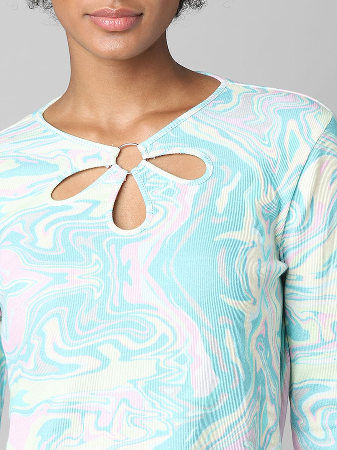 Blue Cut-Out T-Shirt